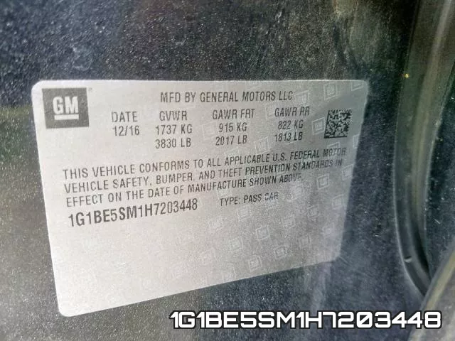 1G1BE5SM1H7203448 фото 2