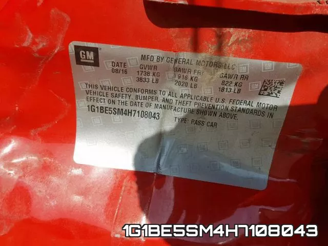 1G1BE5SM4H7108043 фото 2