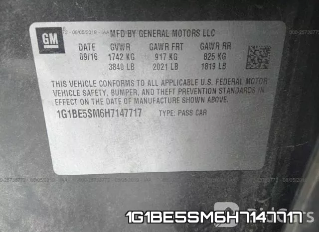 1G1BE5SM6H7147717 фото 10