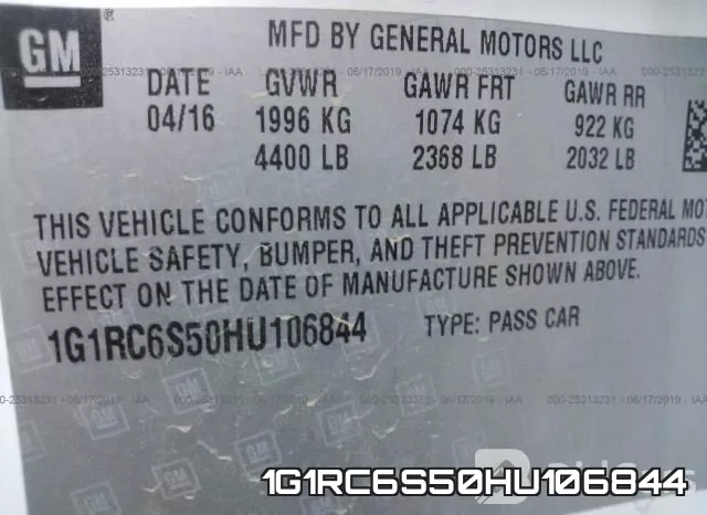 1G1RC6S50HU106844 фото 10