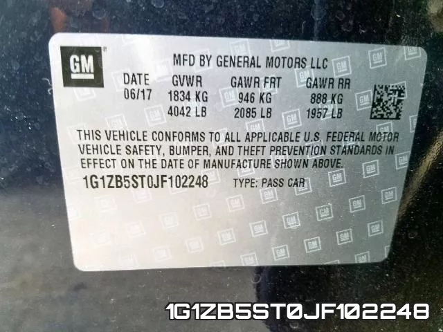 1G1ZB5ST0JF102248 фото 2