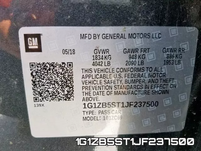 1G1ZB5ST1JF237500 фото 2