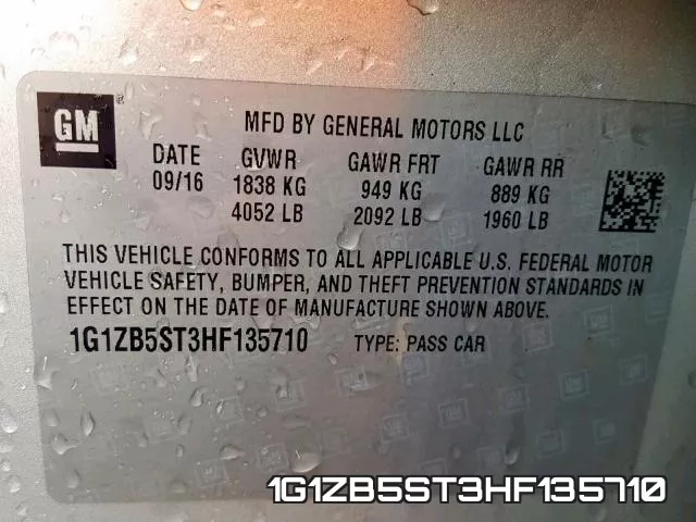 1G1ZB5ST3HF135710 фото 2