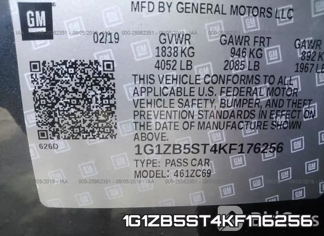 1G1ZB5ST4KF176256 фото 10