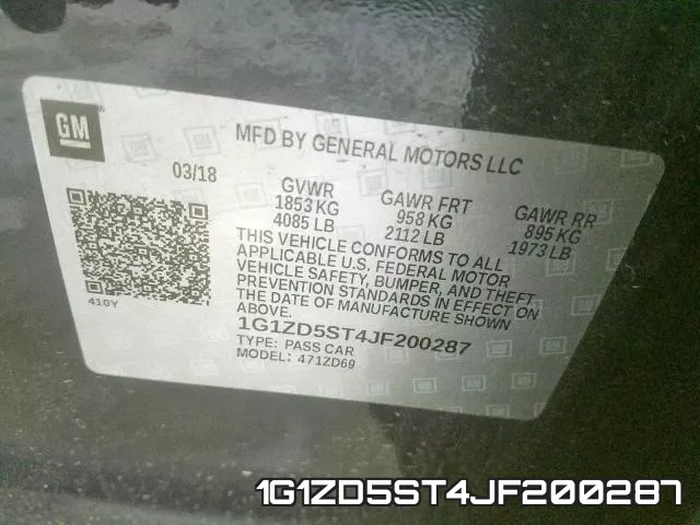 1G1ZD5ST4JF200287 фото 2