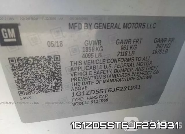 1G1ZD5ST6JF231931 фото 10