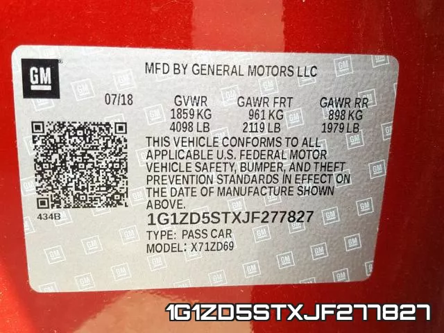 1G1ZD5STXJF277827 фото 2