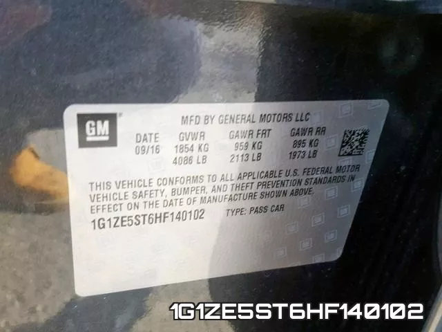 1G1ZE5ST6HF140102 фото 2