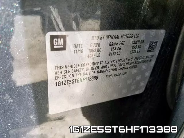 1G1ZE5ST6HF173388 фото 2