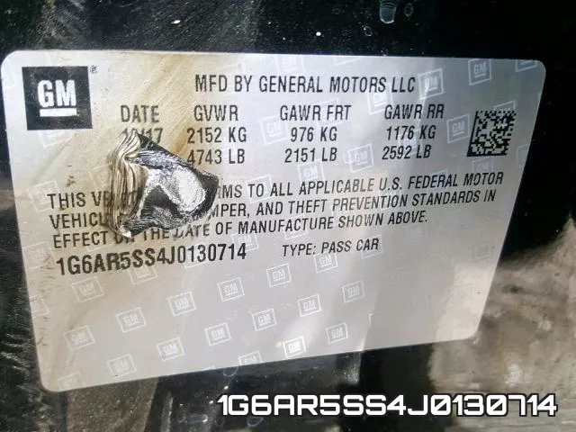 1G6AR5SS4J0130714 фото 2