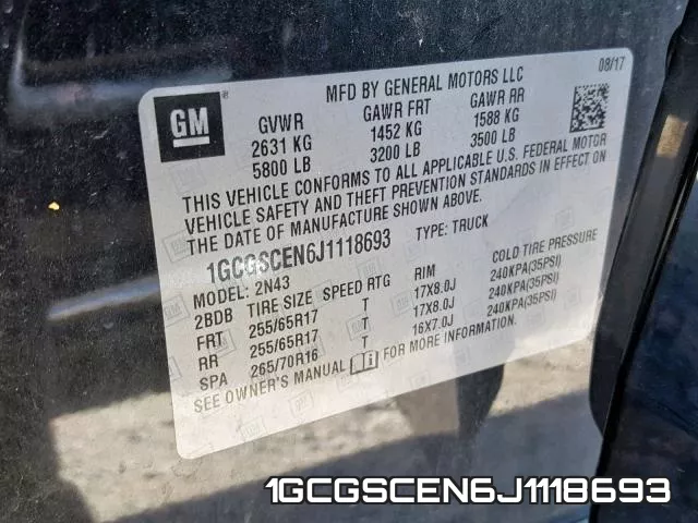 1GCGSCEN6J1118693 фото 2
