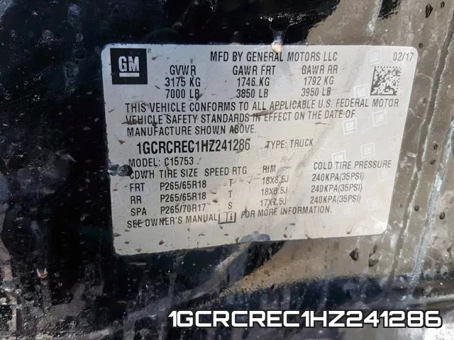 1GCRCREC1HZ241286 фото 2