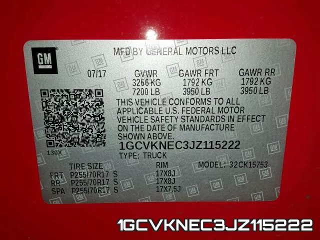 1GCVKNEC3JZ115222 фото 2