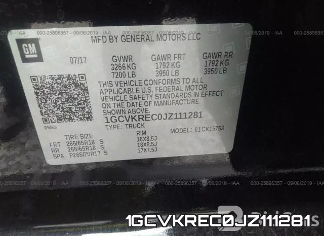 1GCVKREC0JZ111281 фото 10