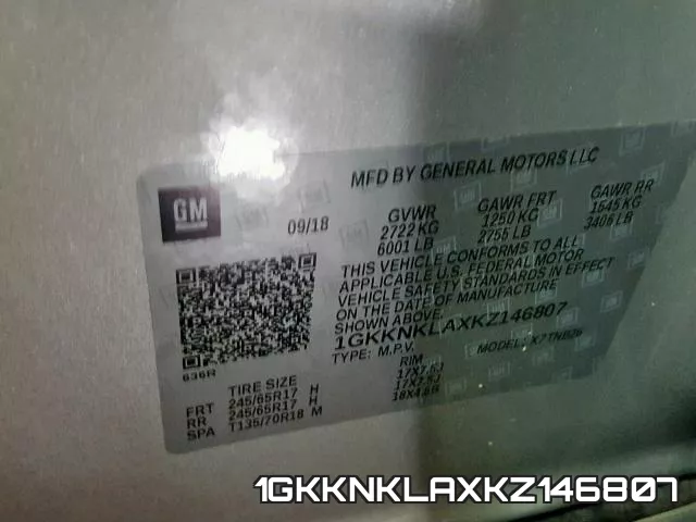 1GKKNKLAXKZ146807 фото 2
