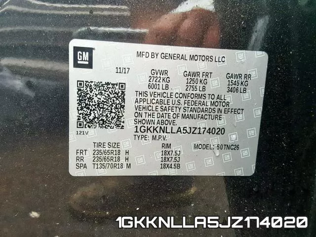 1GKKNLLA5JZ174020 фото 2