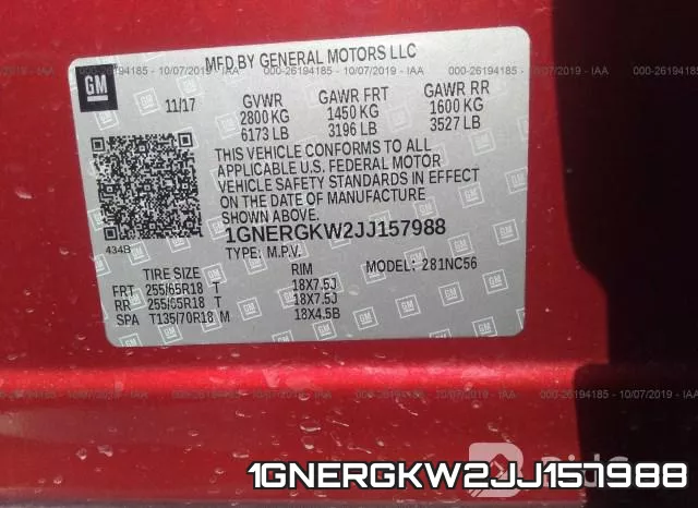1GNERGKW2JJ157988 фото 10