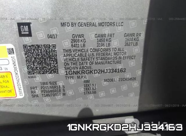 1GNKRGKD2HJ334163 фото 10