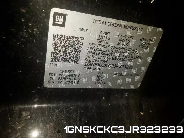 1GNSKCKC3JR323233 фото 2