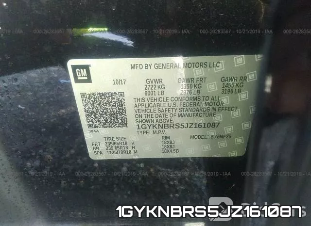 1GYKNBRS5JZ161087 фото 10