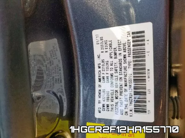 1HGCR2F12HA155770 фото 2