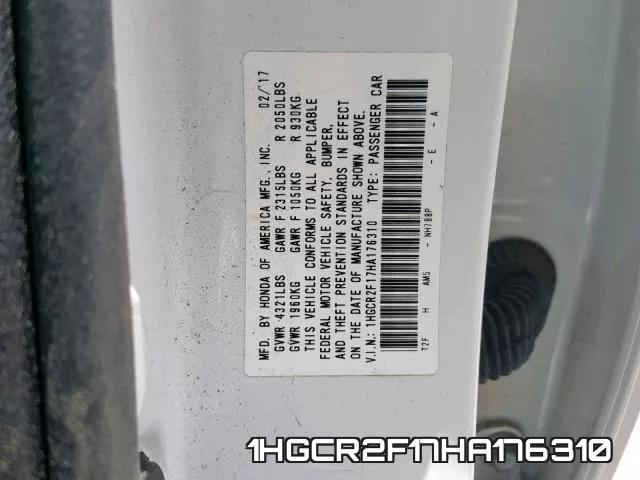 1HGCR2F17HA176310 фото 2