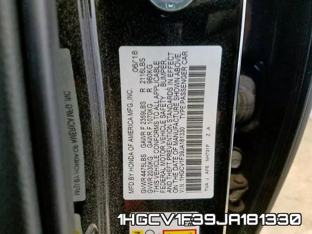 1HGCV1F39JA181330 фото 2