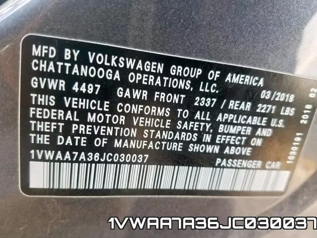 1VWAA7A36JC030037 фото 2