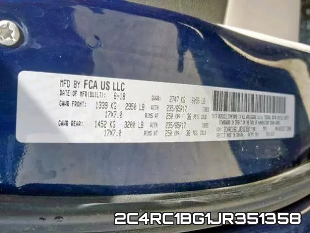 2C4RC1BG1JR351358 фото 2