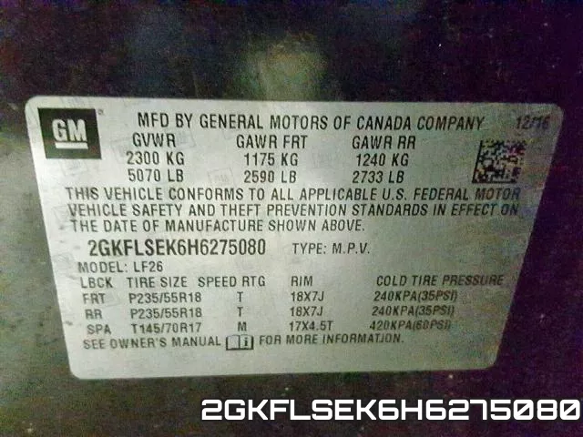 2GKFLSEK6H6275080 фото 2