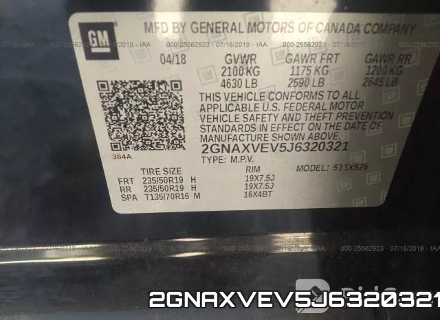 2GNAXVEV5J6320321 фото 10