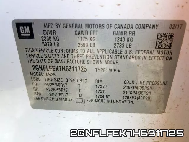 2GNFLFEK7H6311725 фото 2
