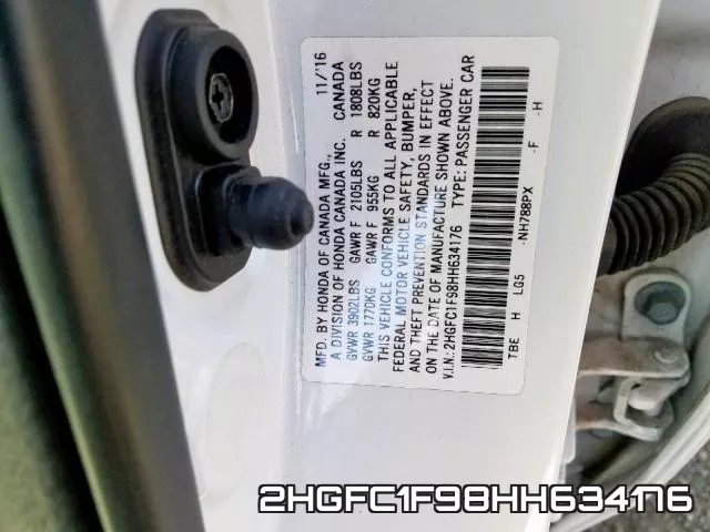 2HGFC1F98HH634176 фото 2