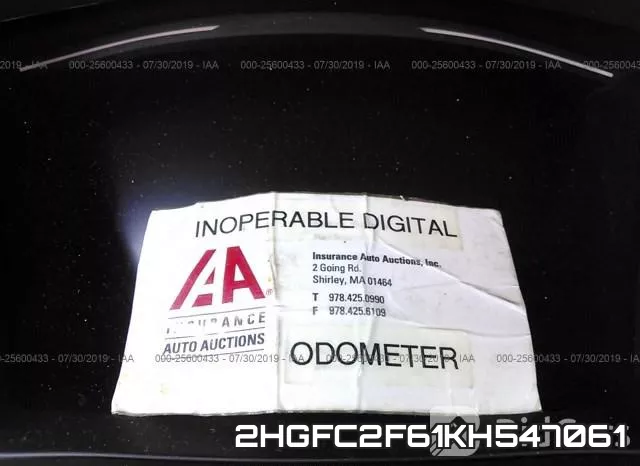 2HGFC2F61KH547061 фото 7