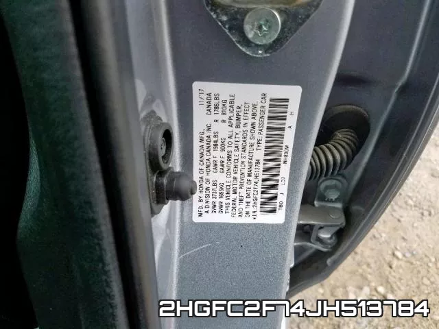 2HGFC2F74JH513784 фото 2
