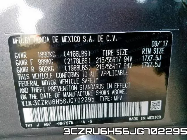 3CZRU6H56JG702295 фото 2