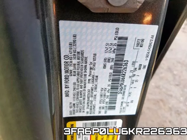3FA6P0LU6KR226363 фото 2