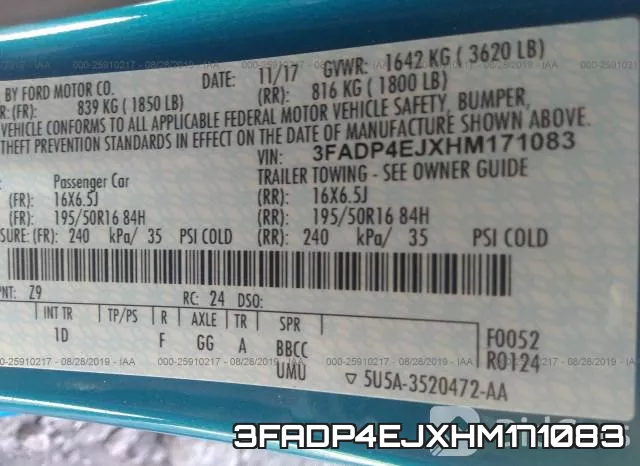 3FADP4EJXHM171083 фото 10
