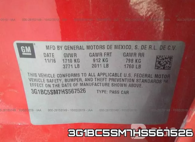 3G1BC5SM7HS567526 фото 10