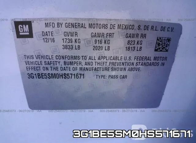 3G1BE5SM0HS571671 фото 10