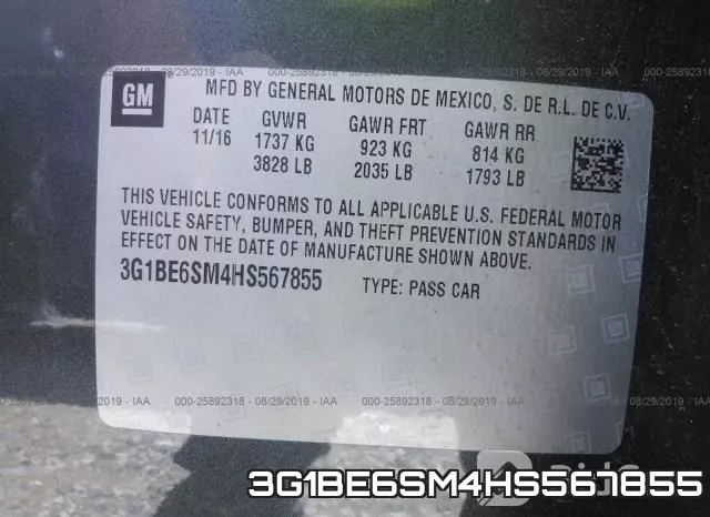 3G1BE6SM4HS567855 фото 10
