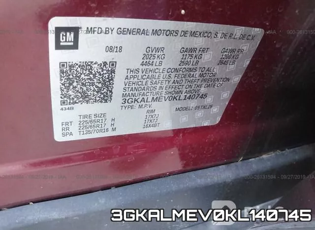 3GKALMEV0KL140745 фото 10