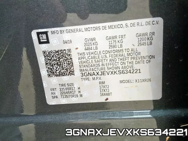 3GNAXJEVXKS634221 фото 2