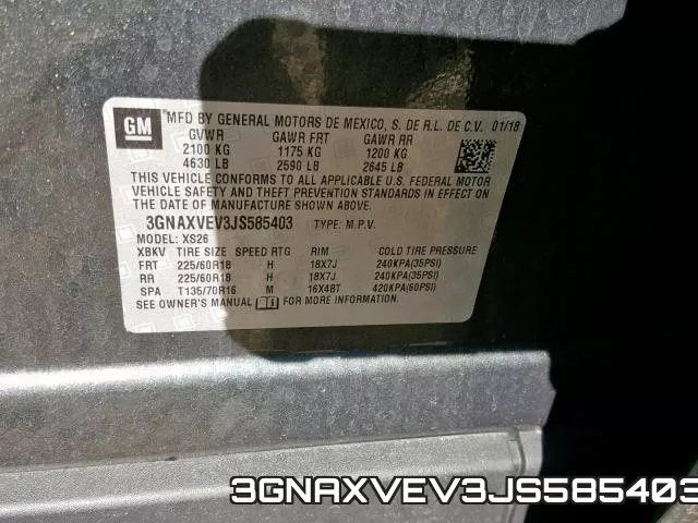 3GNAXVEV3JS585403 фото 2