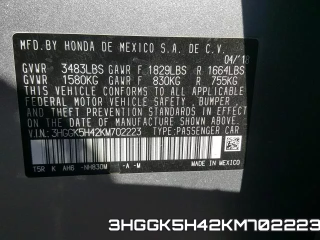 3HGGK5H42KM702223 фото 2