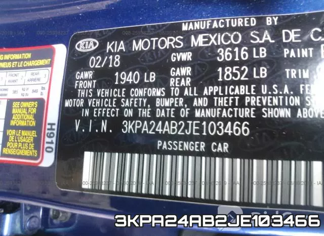 3KPA24AB2JE103466 фото 10