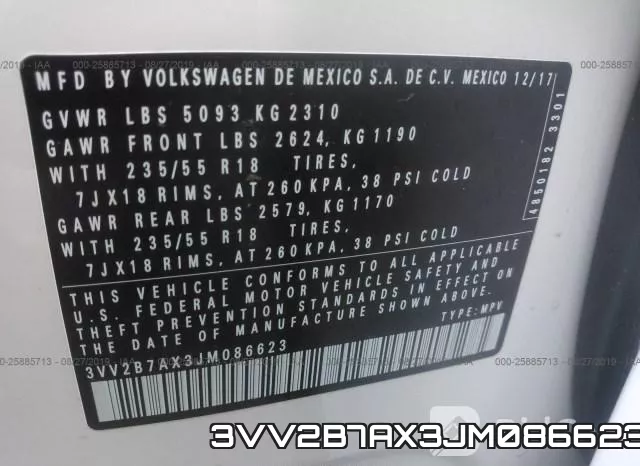 3VV2B7AX3JM086623 фото 10