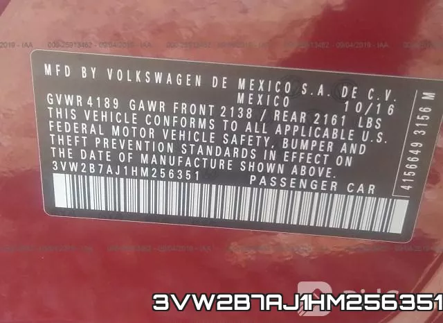 3VW2B7AJ1HM256351 фото 10