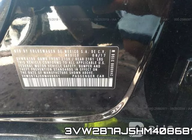 3VW2B7AJ5HM408681 фото 10