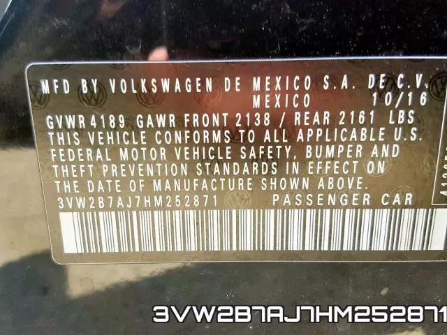 3VW2B7AJ7HM252871 фото 2